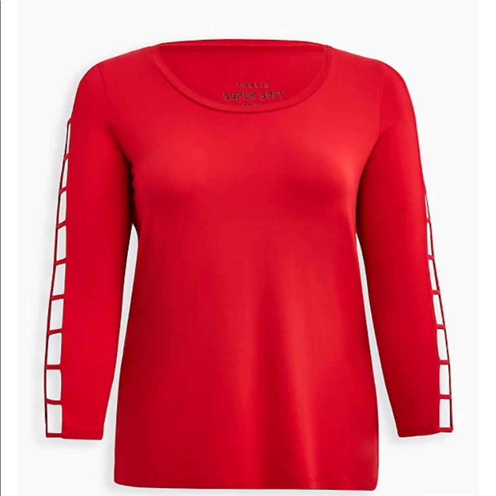 Super Soft Red Strappy Sleeve Top